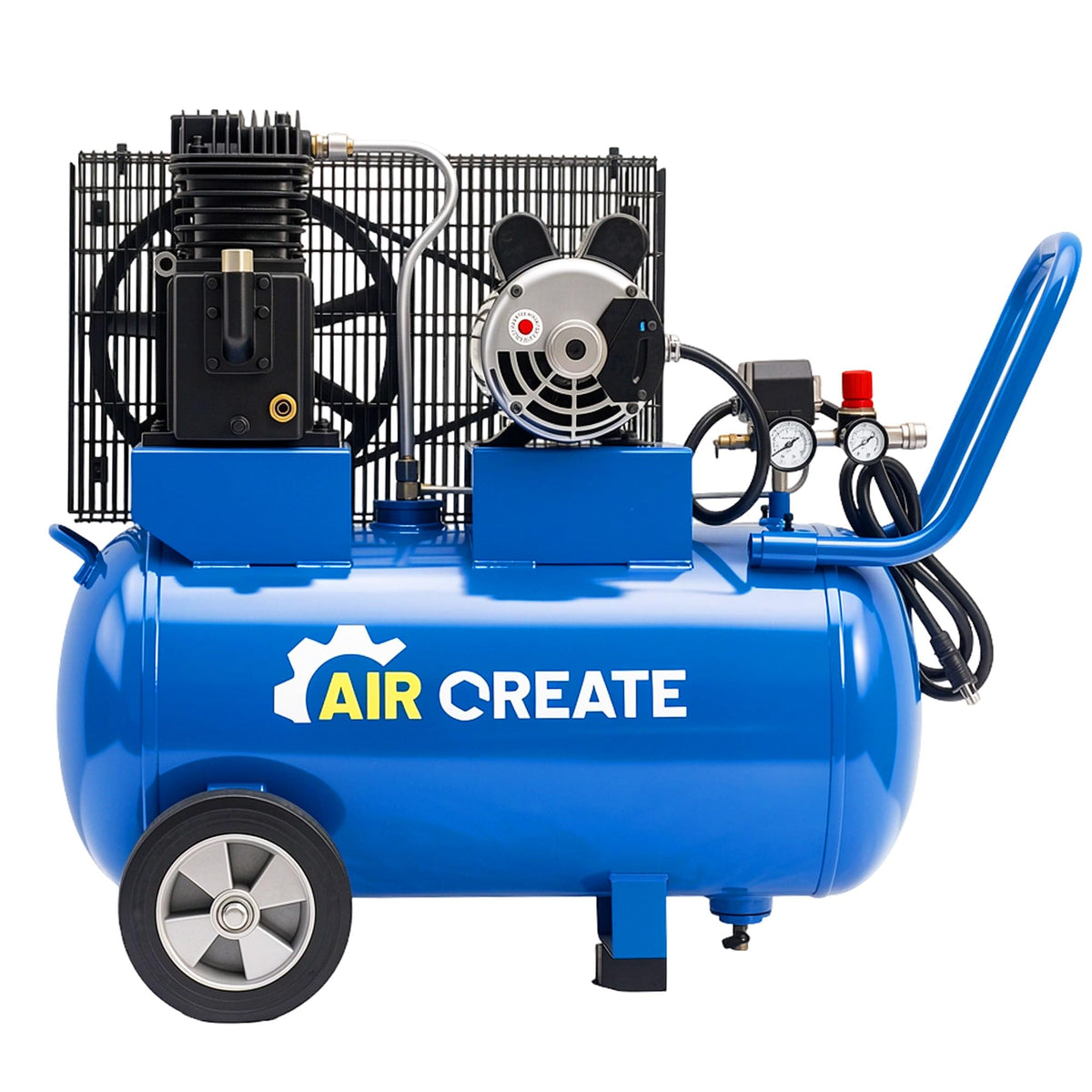 20 Gallon Gas Powered Air Compressor Tank with Wheels, 3.7Hp11CFM@125PSI Air Compressed System for Workshop Tire Inflation, Spraying, Nailing