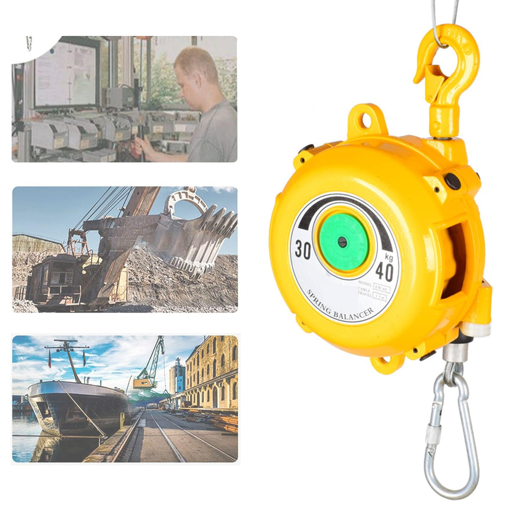 Retractable Spring Balancer, Tool Balancer with Hook and Wire Rope, Adjustable Balancer Retractor Hanging Holding Equipment, for Assembly Line, Workshop and Automotive Equipment (15-22kg