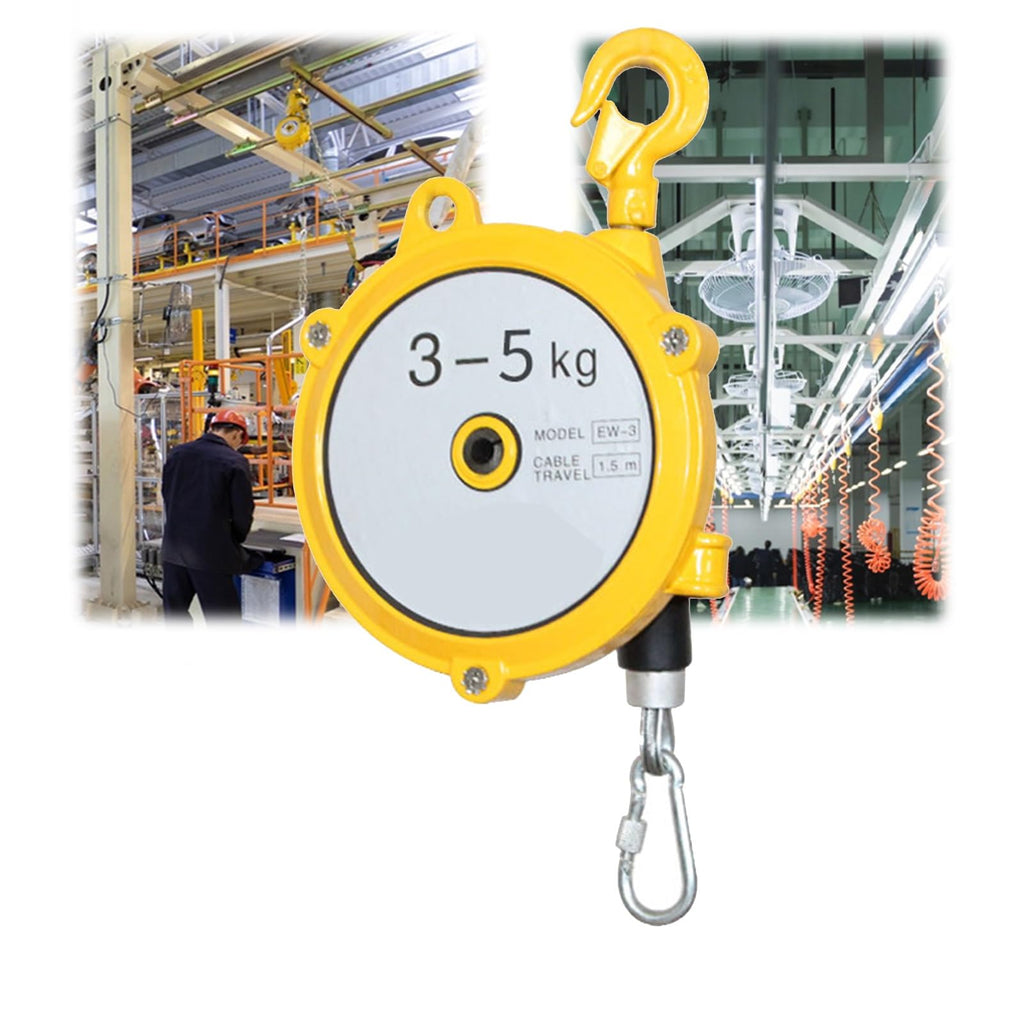 Heavy-Duty Retractable Spring Balancer Tool with Wire Rope & Hook for Workshop, Automotive & Assembly Line Use - 1pc (9-15kg) - Durable Load Suspension Solution