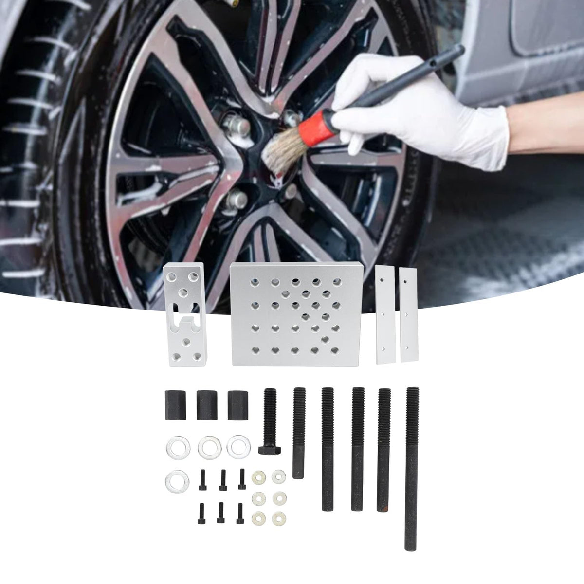 Universal Drill Press Support Plate Set – 30 Ton Capacity for Car Wheel Hub Bearing and Bushing Repair & Removal, Includes Positioning Plates and Spacer Blocks