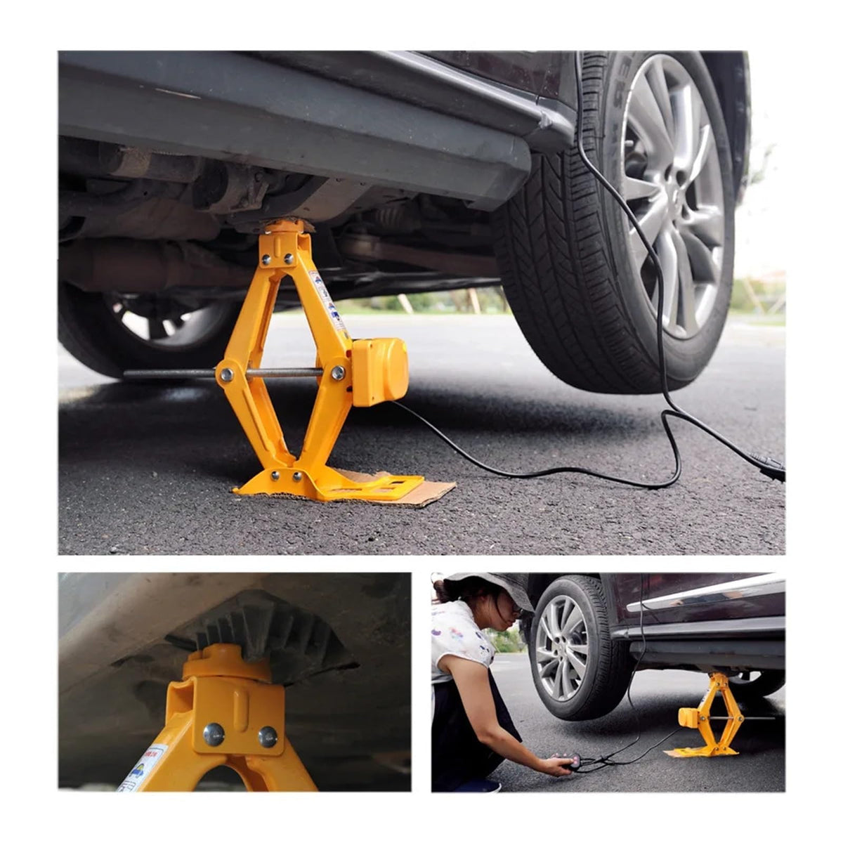 Portable Scissor Jacks Automatic Lifting 2Ton Machinisms Lift Jack Wheel Disassembly Replacement Aid Tools Car Jacks
