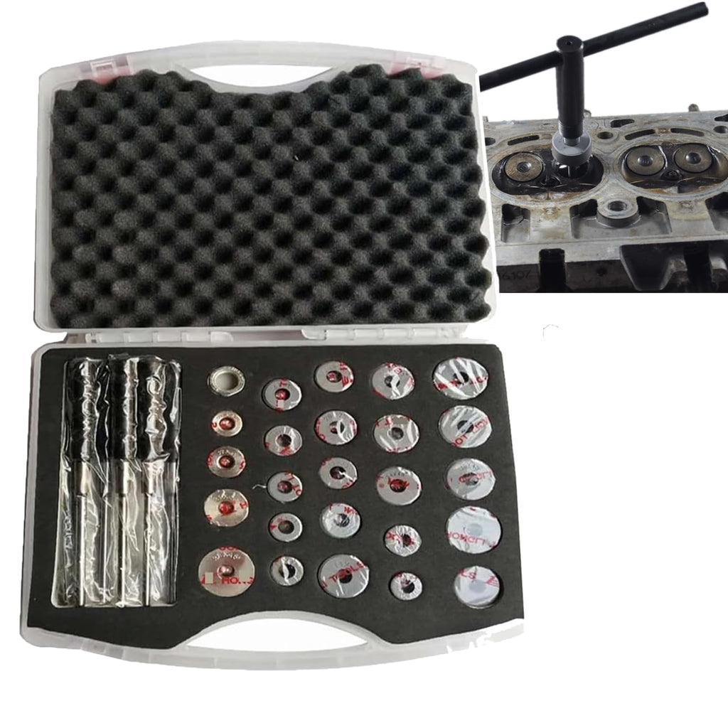 22-38mm Carbide Diamond Valve Seat Tools(31 Pcs), Valve Seat Repair Tool Grinding Wheel, with Storage Box, Easy to Carry Store, for Various Brands Car Truck Repair,31pcs