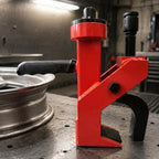 Tire Removal Machine Manual Tire Bead Breaker Tool Portable Tire Changer Hand Operated Bead Separator Steel Construction with Controlled Grip Handle, Red