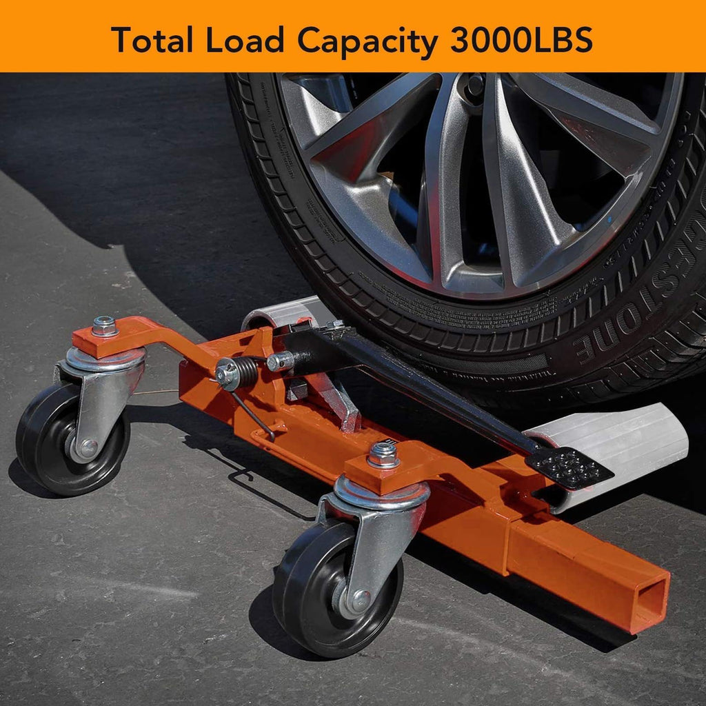 2 Pack Hydraulic Car Wheel Dolly Ratchet Tire Positioning Jack Iron