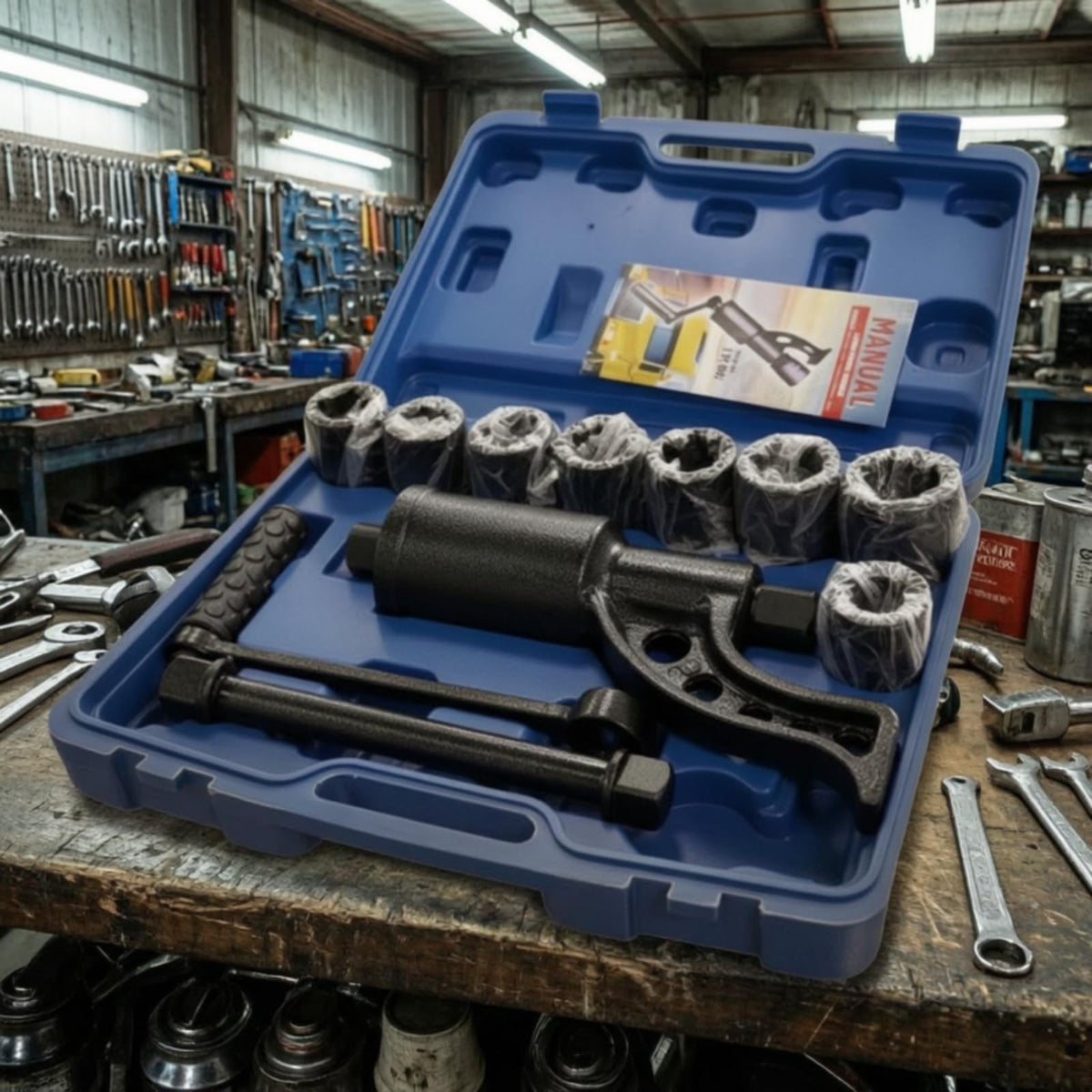 Manual Lug-Nut Multiplier Wrench Heavy-Duty Truck Tire Wrench with Extension Components Alloy Steel Steel for Roadside Service