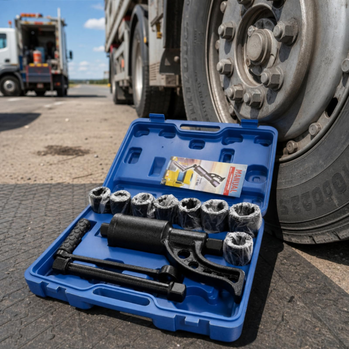 Manual Lug-Nut Multiplier Wrench Sturdy Heavy-Duty Truck Tire Wrench with Extension Components Alloy Steel Steel Labor Saving Lug Nut Remover Tool