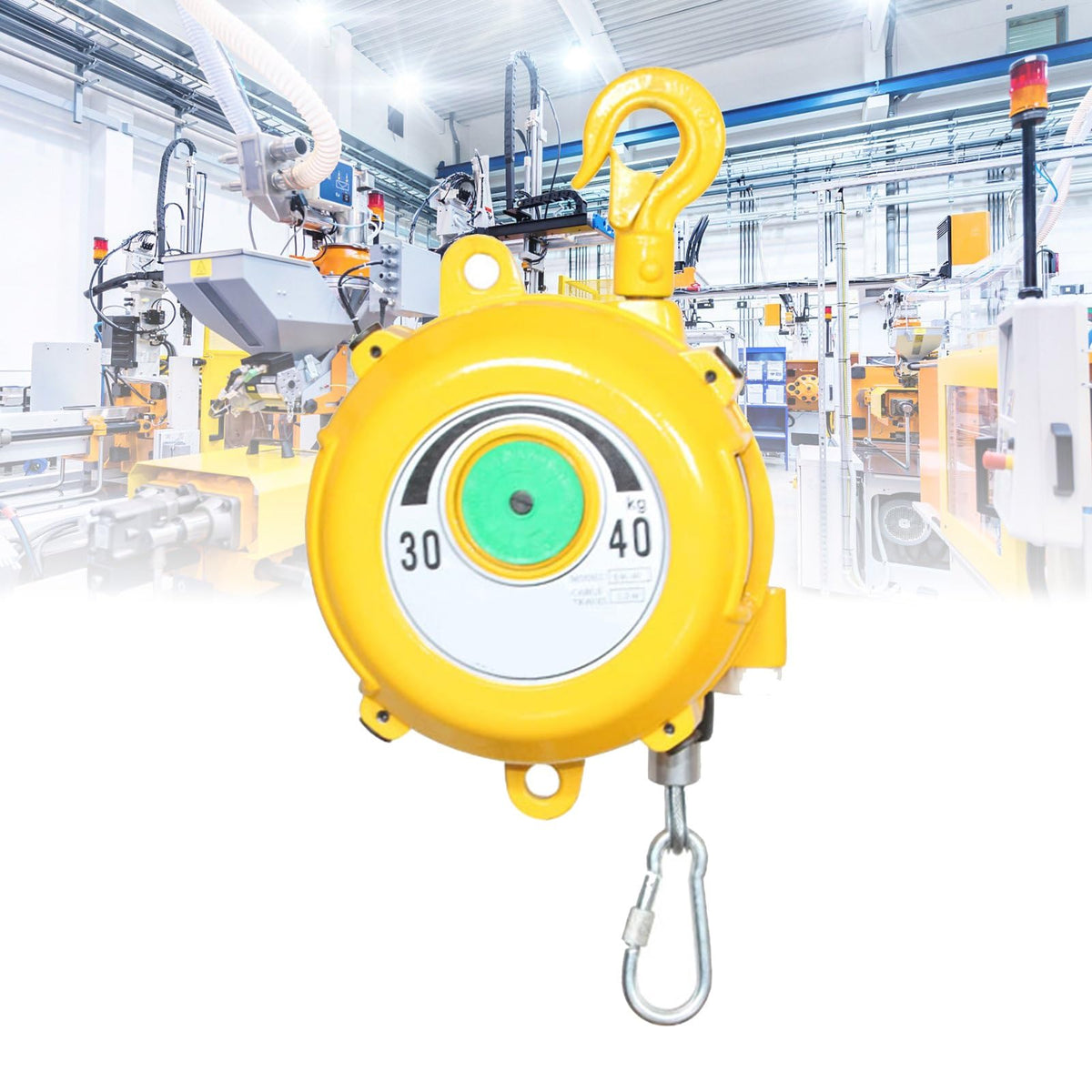 Retractable Spring Balancer - Adjustable Tool Balancer with Hook/Wire Rope for Workshop/Automotive Equipment, 1pcs(40-50kg)