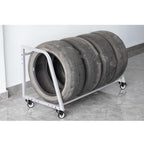 Tire Rack, Garage Tire Rack, Mobile Tire Rack with Wheels, Silver Steel Tire Rack, Garage Storage Rack 127x60x60 Cm
