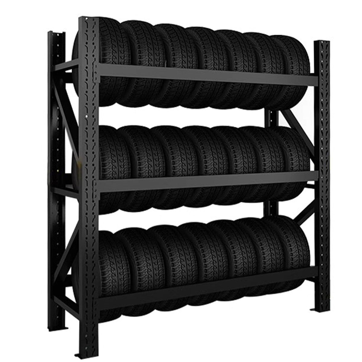 3-Tier Heavy Duty Tire Storage Rack for Garage, 2513lbs Capacity, Adjustable Shelf Height, Tool-Free Assembly, Freestanding Tire Storage Rack(78.7"x23.6"x78.7")