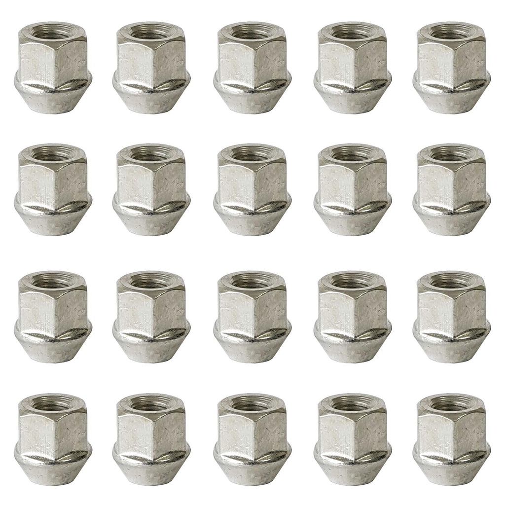 TRACER 20x Open Wheel Nuts M12 x 1.5 Taper Collar 60° 24 Spanner Width 21 mm Compatible with Volvo S40 I V40 I