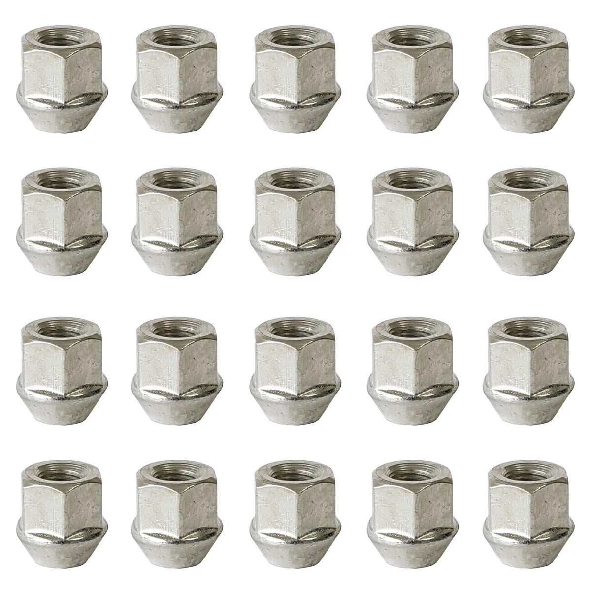 TRACER 20x Open Wheel Nuts M12 x 1.5 Taper Collar 60° 24 Spanner Width 21 mm Compatible with Daihatsu, Rocky 4x4 (F7), Rocky 4x4 (F9)