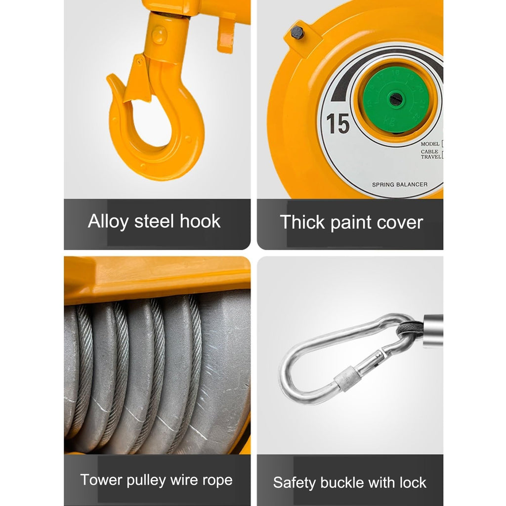 Spring Balancer, Spring Balancer Retractable Tool, Safe Reduce Fatigue, Retractable Self-Locking, for Assembly Line, Hanging, Moving Tools, Fixtures,50-60kg