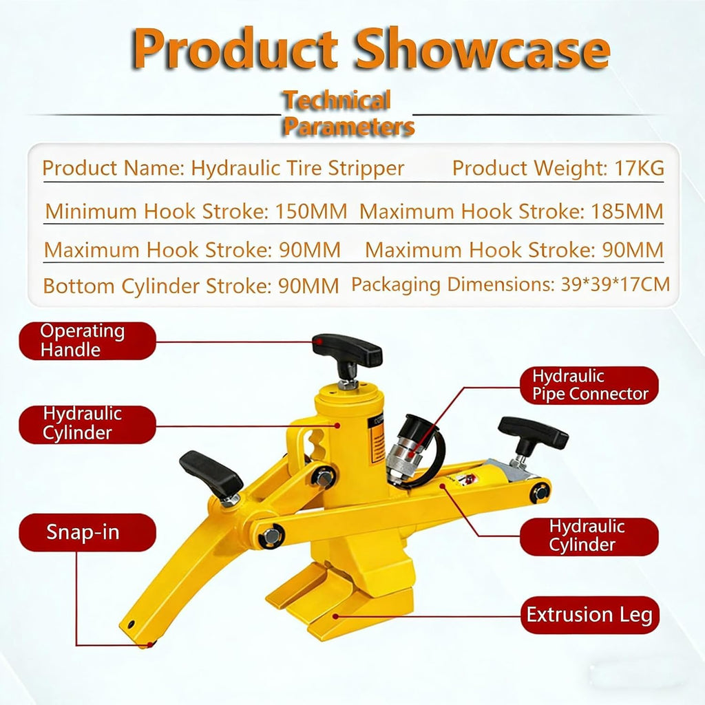 Hydraulic Bead Breaker Tool for Tractor Truck Lawn Mower Tires,Pneumatic Tire Buster with Air Hose and Foot Pump,Hydraulic Bead Breaker Tool