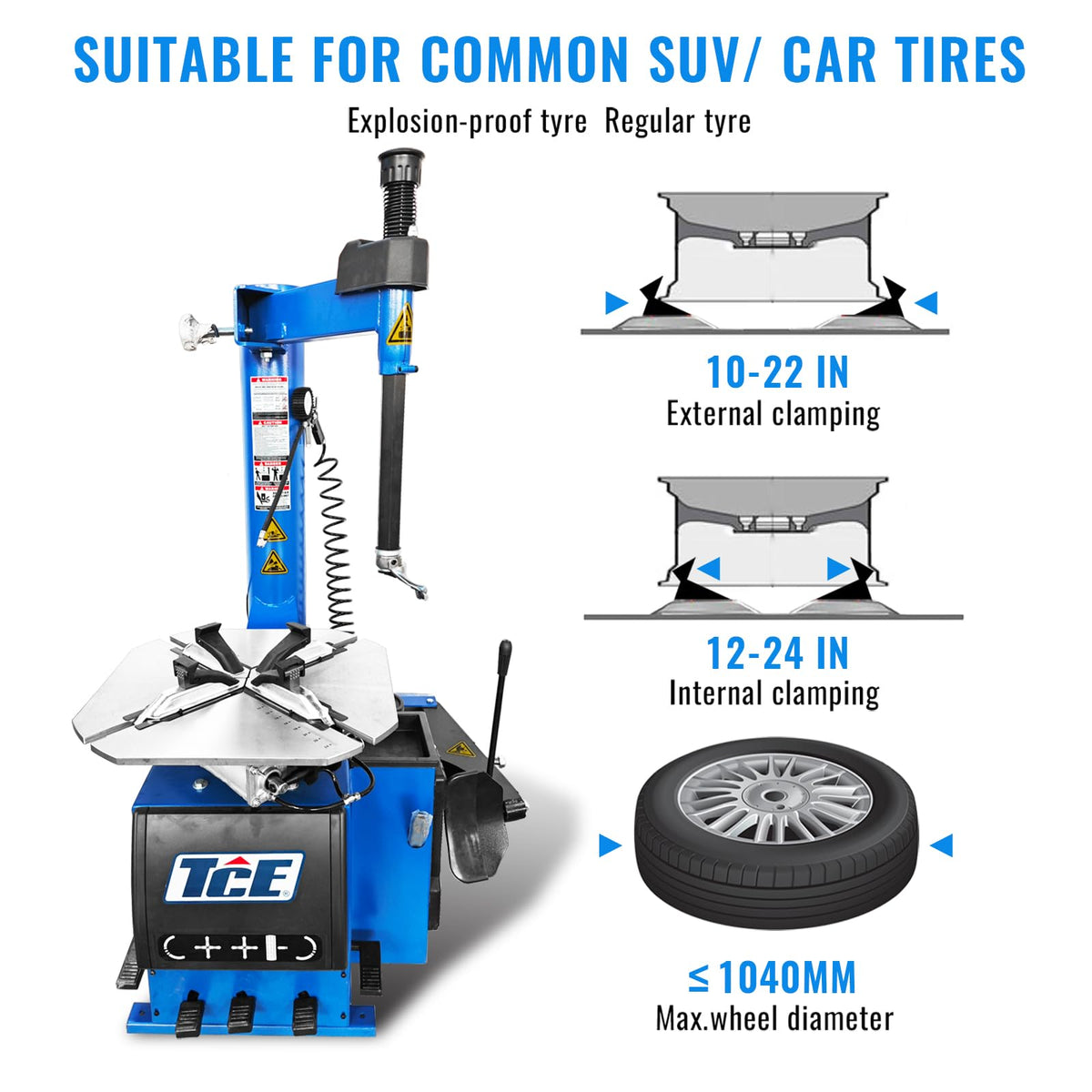 2.0HP Tire Changer Wheel Changing Machine Wheel Balancer Rim Clamp Combo