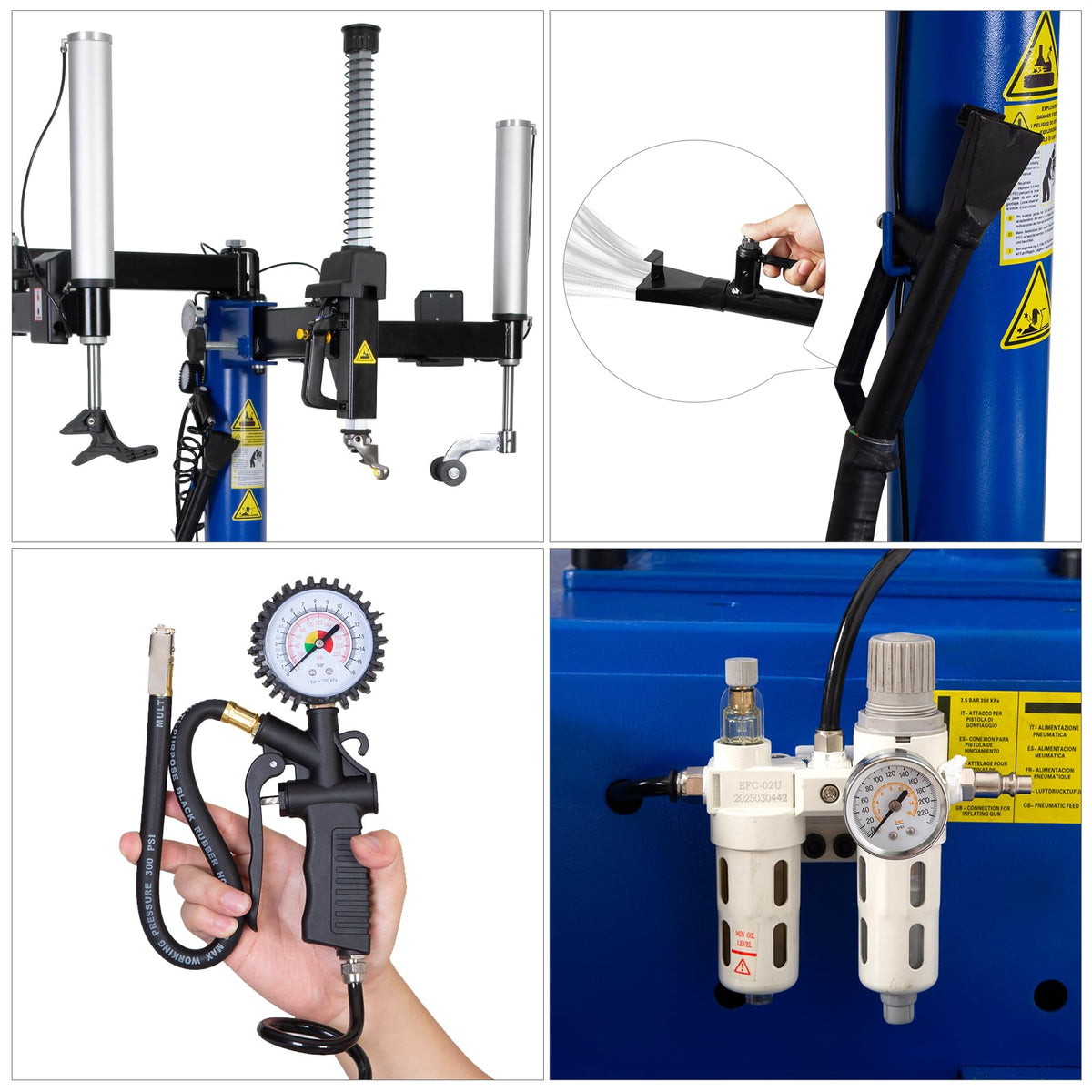 WEIZE 2 HP Tire Changer Automatic Wheel Changers Rim Clamp Assist with 2 Arms Repair Helpers Equipments, for Car, Garage, ATV,Heavy Duty Vehicle