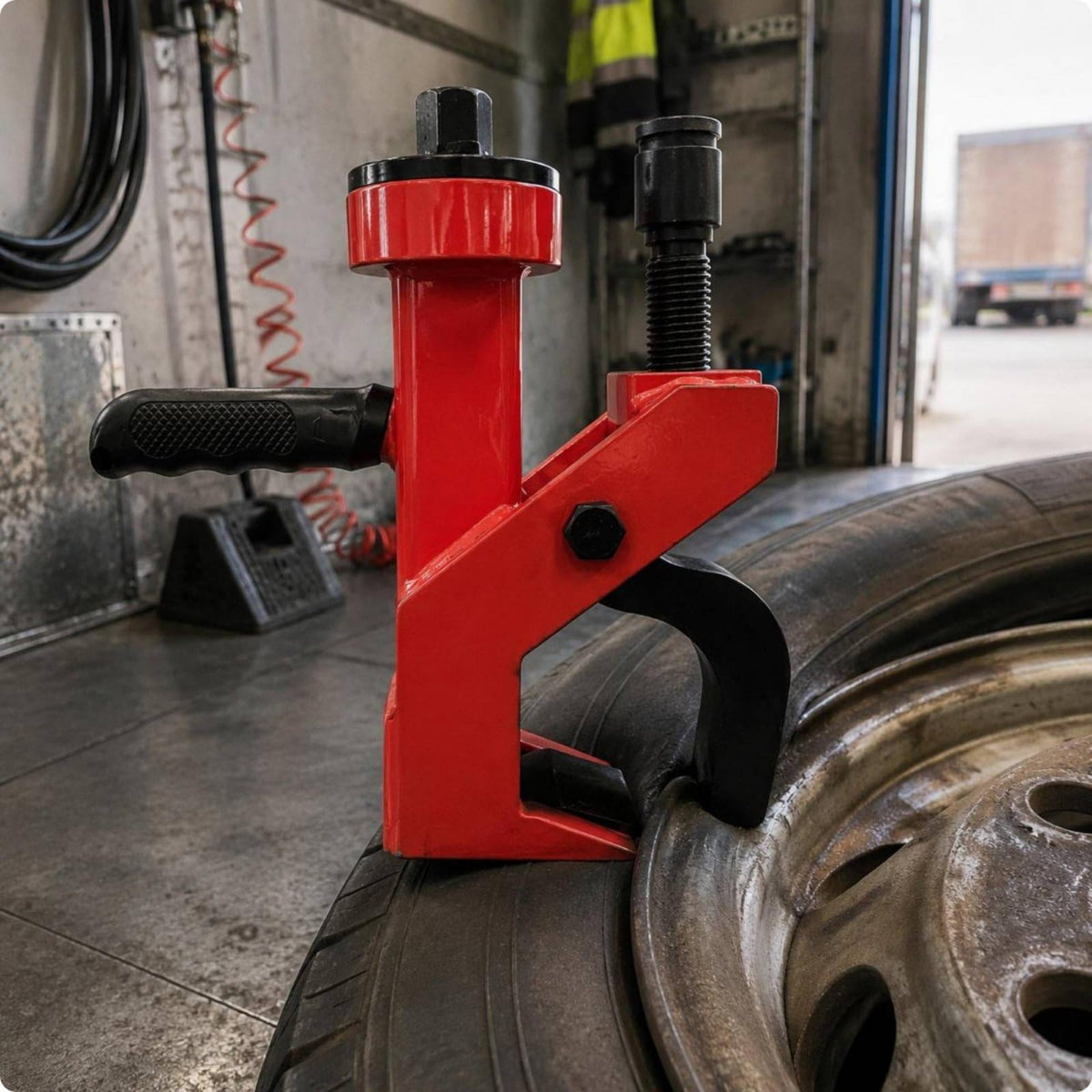 Tire Removal Machine Manual Tire Bead Breaker Tool Portable Tire Changer Hand Operated Bead Separator Steel Construction with Controlled Grip Handle, Black
