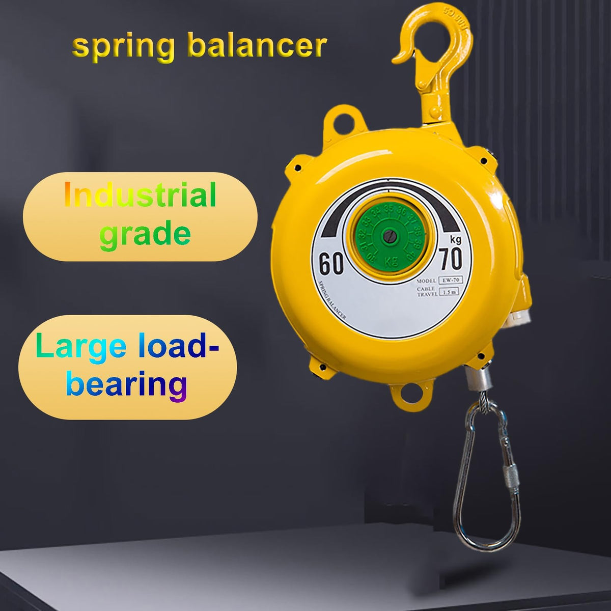 Spring Balancer, Spring Balancer with Tower Wheel Rope and Safety Buckle, Used in Workshops and Mechanical Engineering Improve Work Efficiency(1.6m-22-30kg)