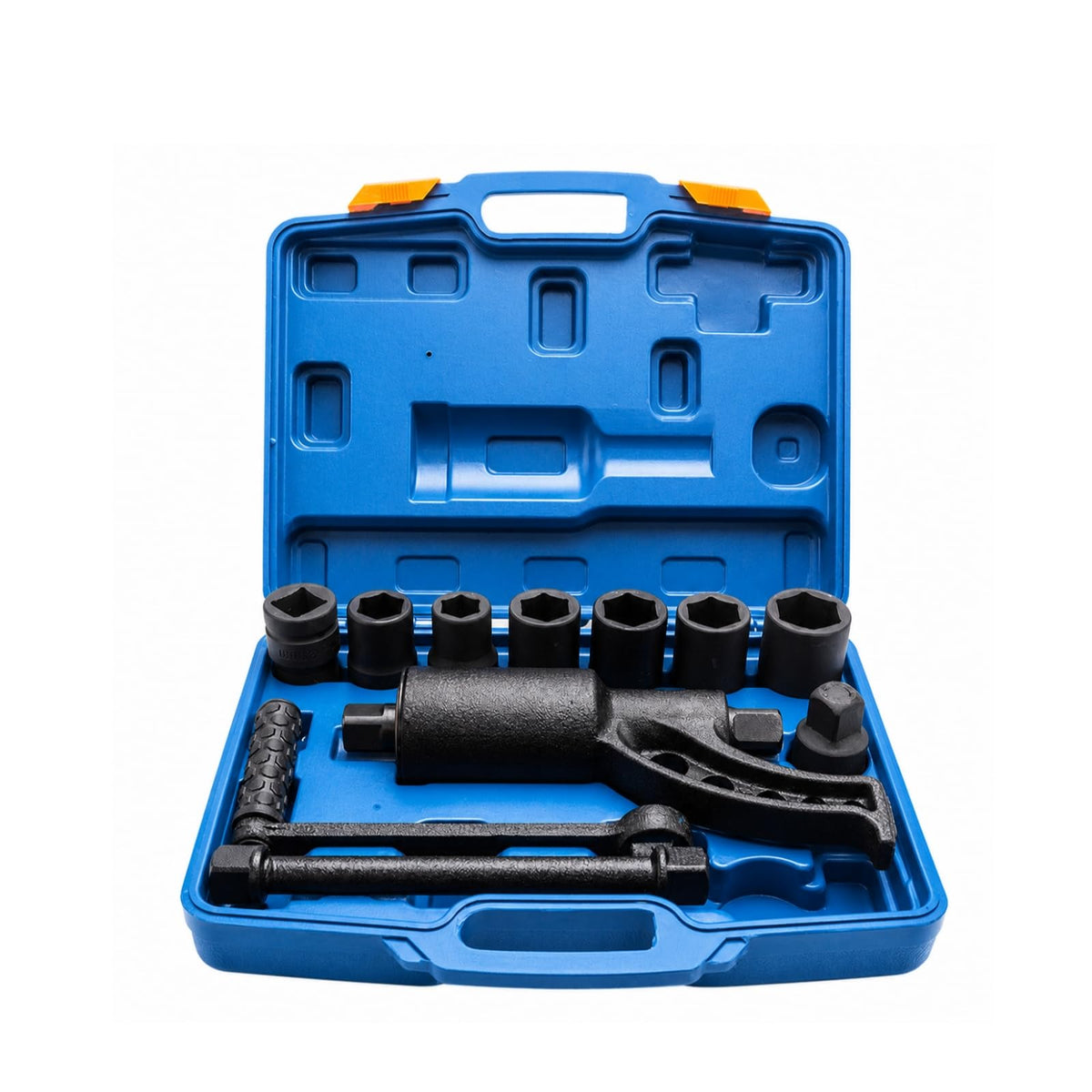 Truck Tire Wrench With 8 Socket Heads And Sturdy Crank Handle 1 65 Gear Ratio Lug Nut Remover Vanadium Steel Body Suitable For Heavy Vehicle Maintenance Workshop Use