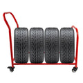 Rolling Tire Rack, Metal Tire Holder, Tire Storage Rack and Transport Trailer, Mobile Tire Storage Shelf Cart with 4 Wheel for Garage Storage