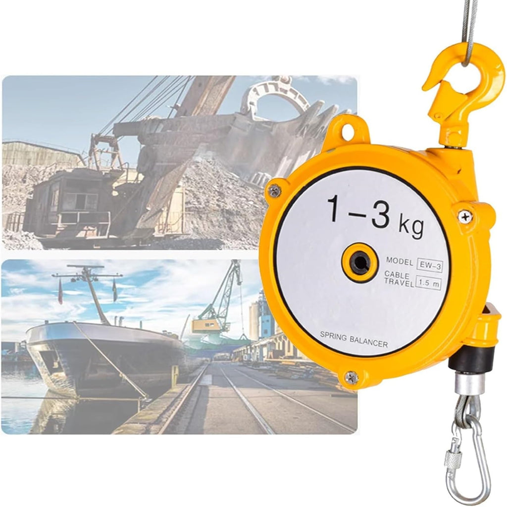 Spring Tool Balancer Retractable High Load Capacity Durable Balancer with Aluminum Bevel Gear – Ideal for Industrial Construction, Warehousing, and Maintenance Work(9kg)