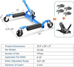 Takywep Mechanical Car Wheel Dolly Jack Set of 2, 3000 Lbs Blue