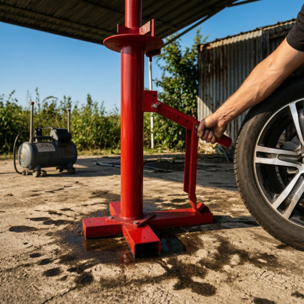 Tire Changing Equipment Manual Tire Changer Machine Tool Rugged Steel Stable Or Floor Mount Extended Lever Bead Removal Compact Footprint Suitable for Garage Use Repair Bays Shops