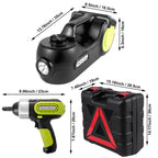 5 Ton 12V Electric Car Jack Kit + Impact Wrench LED Light Portable Hydraulic Jack 13.5-36 CM Tire Lifting Car Repair Tool