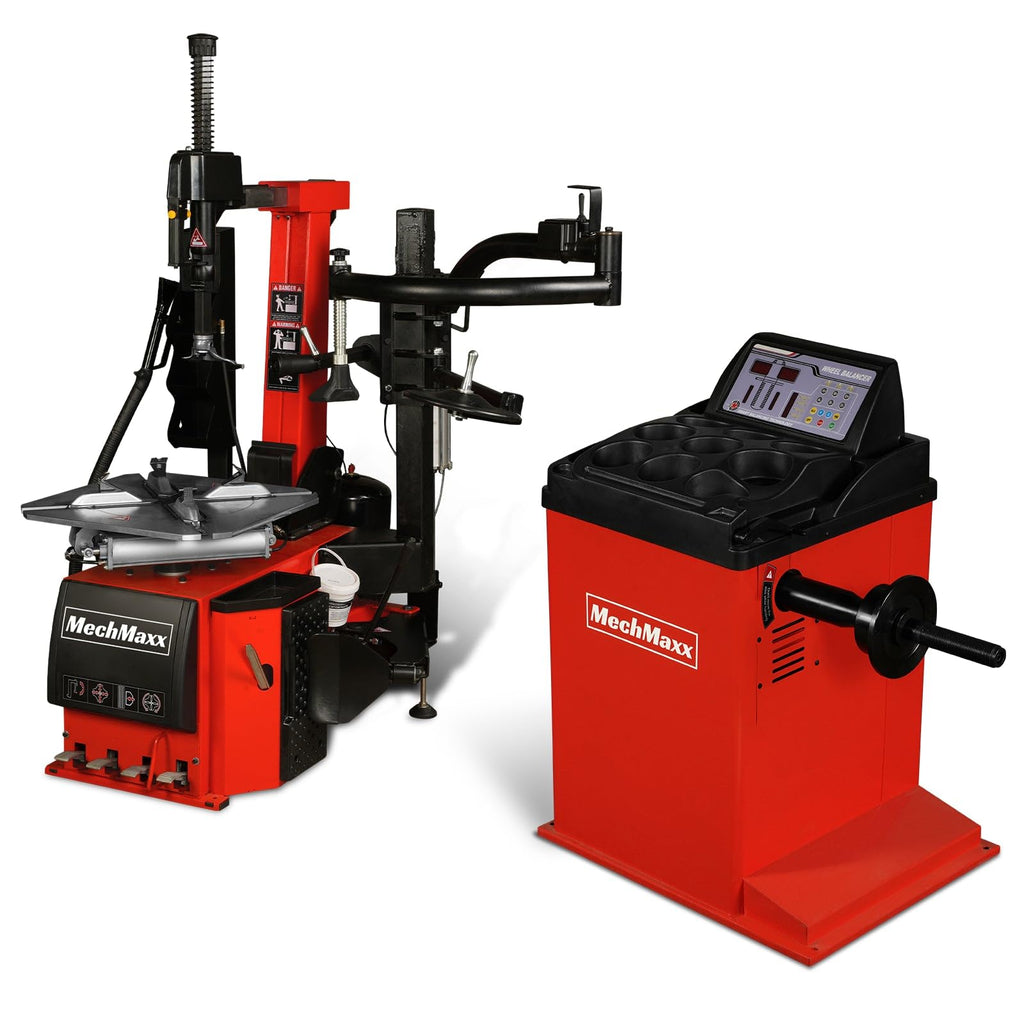 MechMaxx High Performance 28" Rim Tilt Back Tire Changer Wheel Balancer Combo, Model TC9682+WB855 (200034)