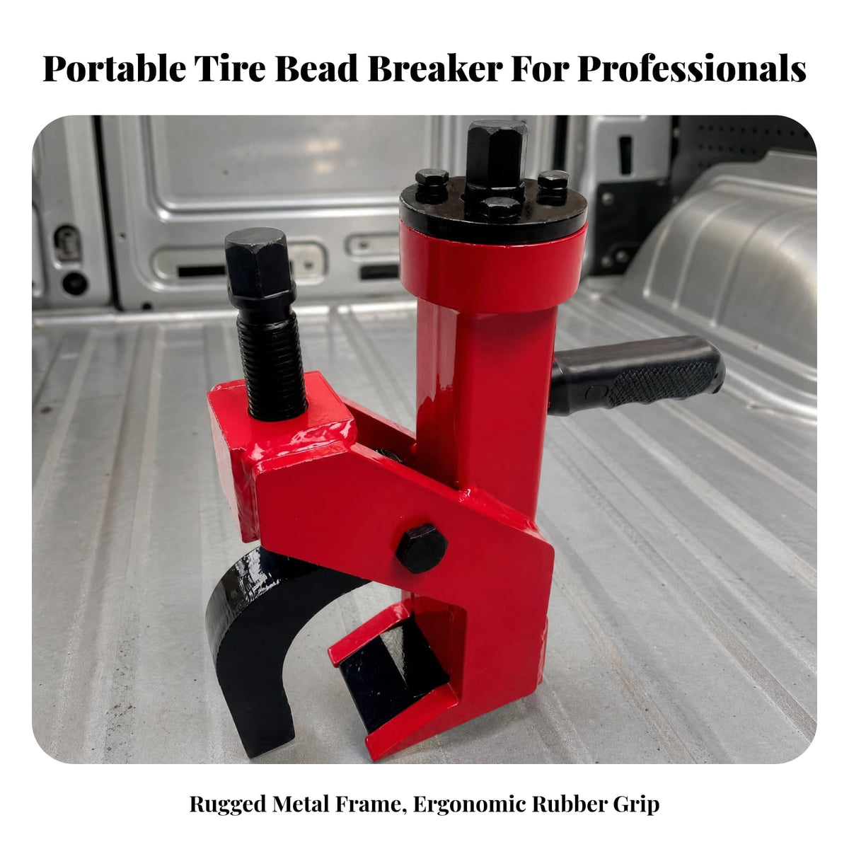Yiju Portable Tire Remover Heavy Duty Manual Bead Breaker Tire Removal Tool with Curved Lower Shoe and Rectangular for Secure Tire Handling Suitable for Mechanics