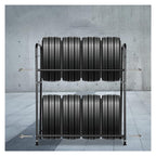 Tire Rack, 112x 51 X 143cm Without Wheels Holds 8 Tire Storage Racks, Height Adjustable Storage Rack for Basement Workshop