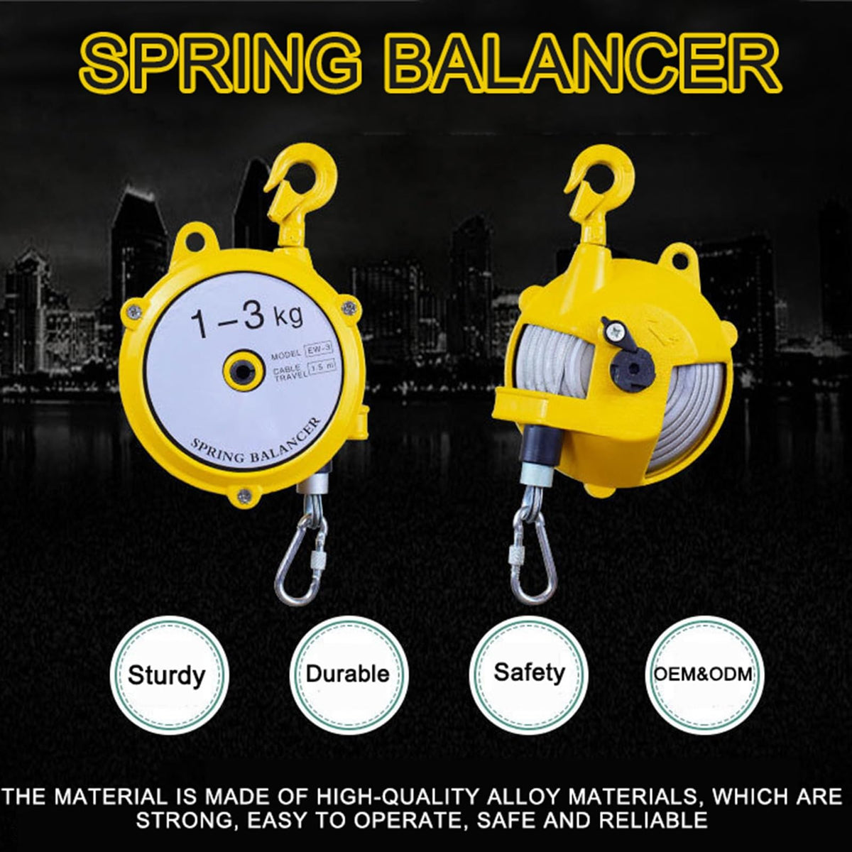 Spring Balancer, Tool Balancer with Hook and Wire Rope, for Assembly Line, Workshop and Automotive Equipment, Multifunctional Auxiliary Tools, Retractable Spring Tool Hang,80-100kg