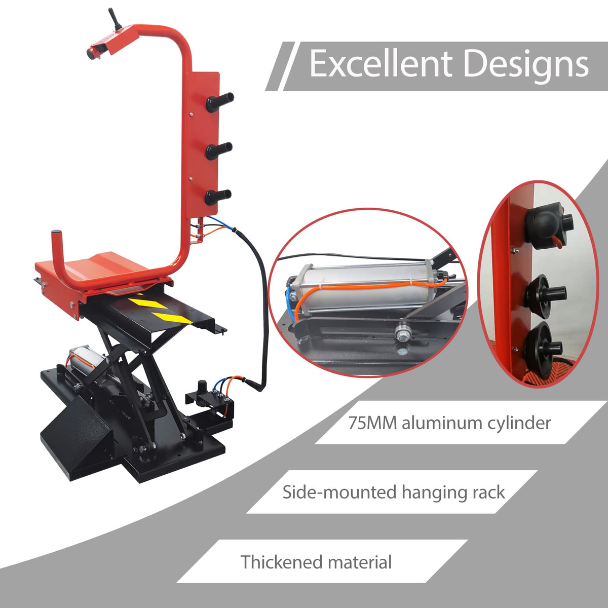 Pneumatic Tire Electric Lift Balancing Machine, 165 LBS Tire Elevator Lifting Device,75-mm AL Bearing-Linked Wheel Lifter