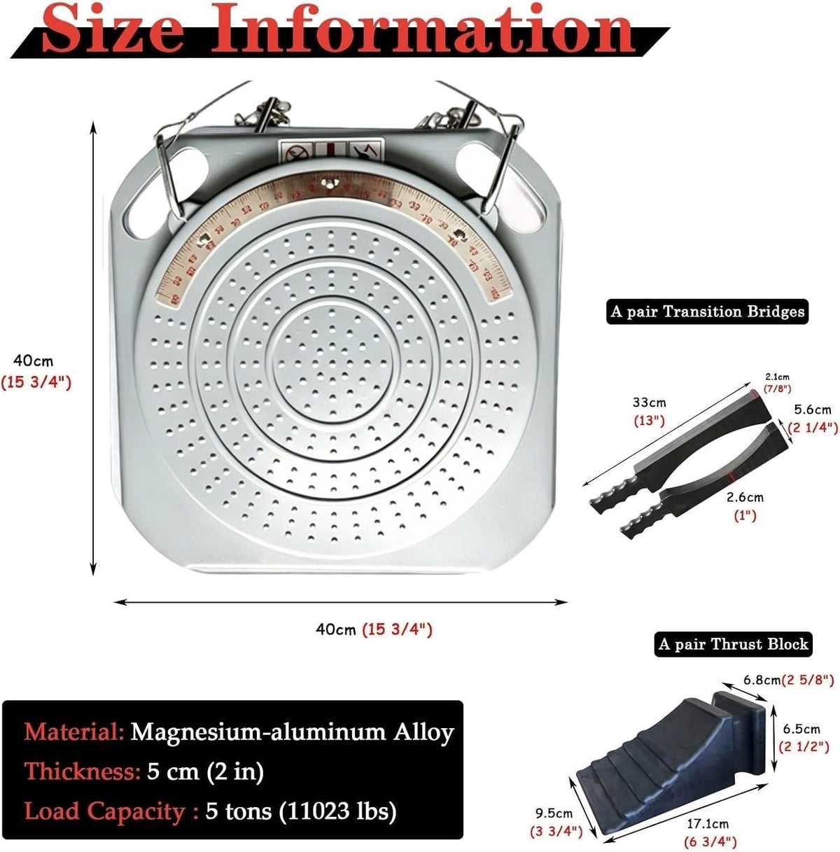 1 Pair Wheel Alignment Turn Plates for Cars