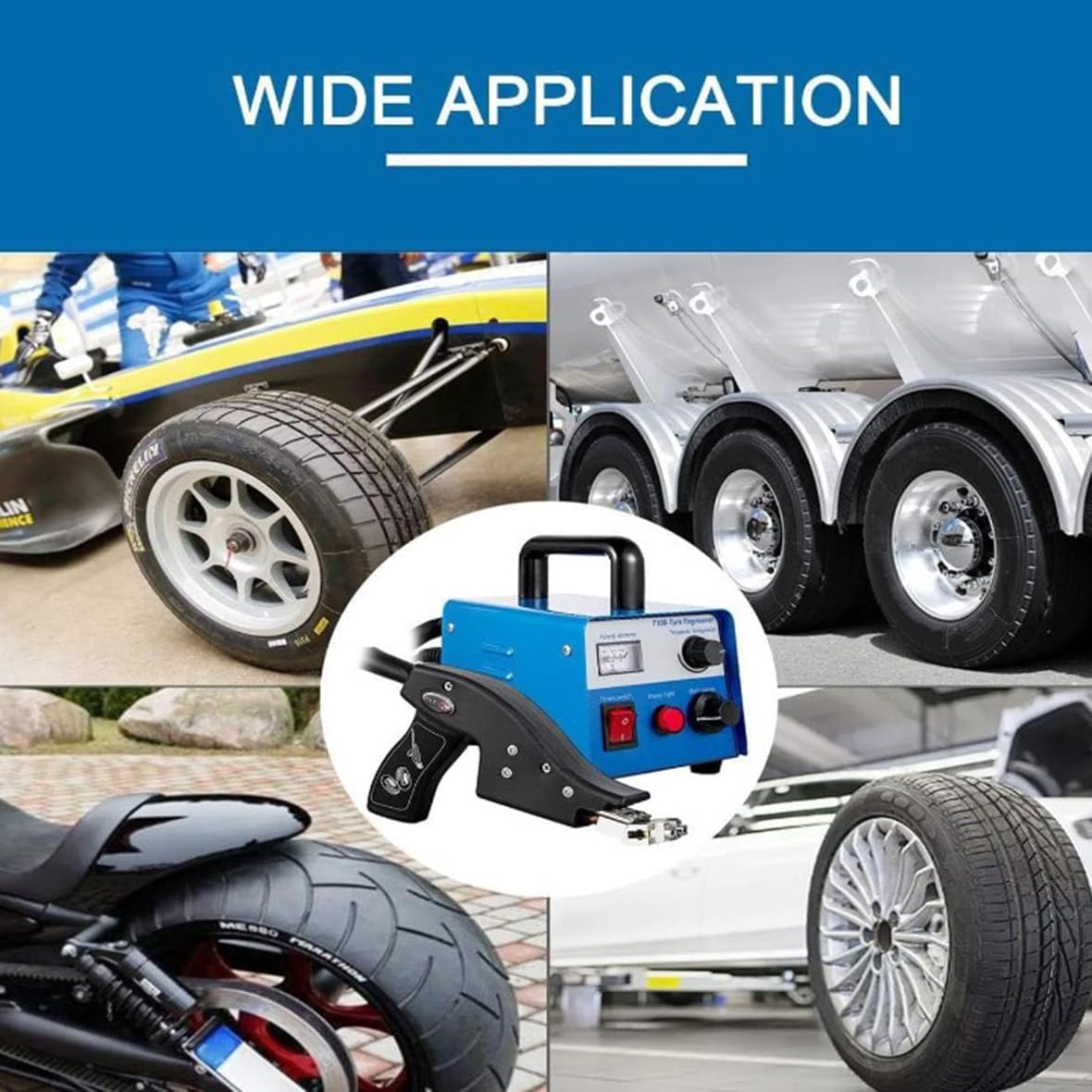 400W Rubber Tire Grooving Machine, Truck Tire Grooving Machine, Groove Range: 3-20mm Wide and 2-12mm Deep, with 10 Blades, Prevents Wheels from Slipping and Looks Beautiful