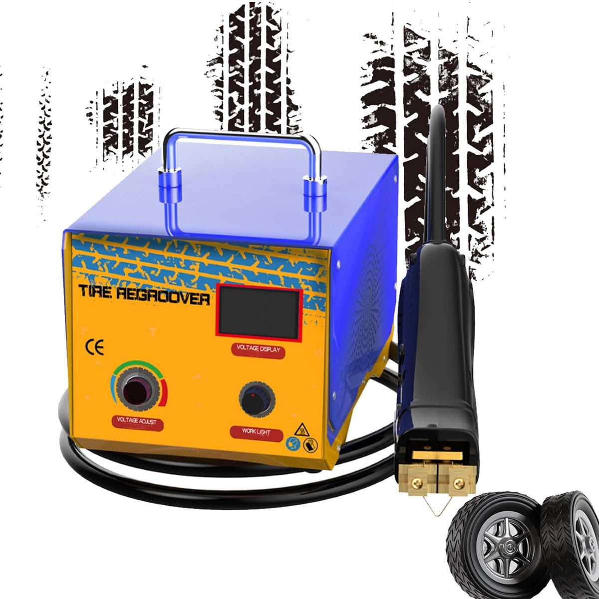 1000W Portable Tire Grooving Machine with 20 Blades - Electric Rubber Grooving Machine, Tire Grooving Machine for Truck, Motorcycle, Kart | 2m Cable, LED Display