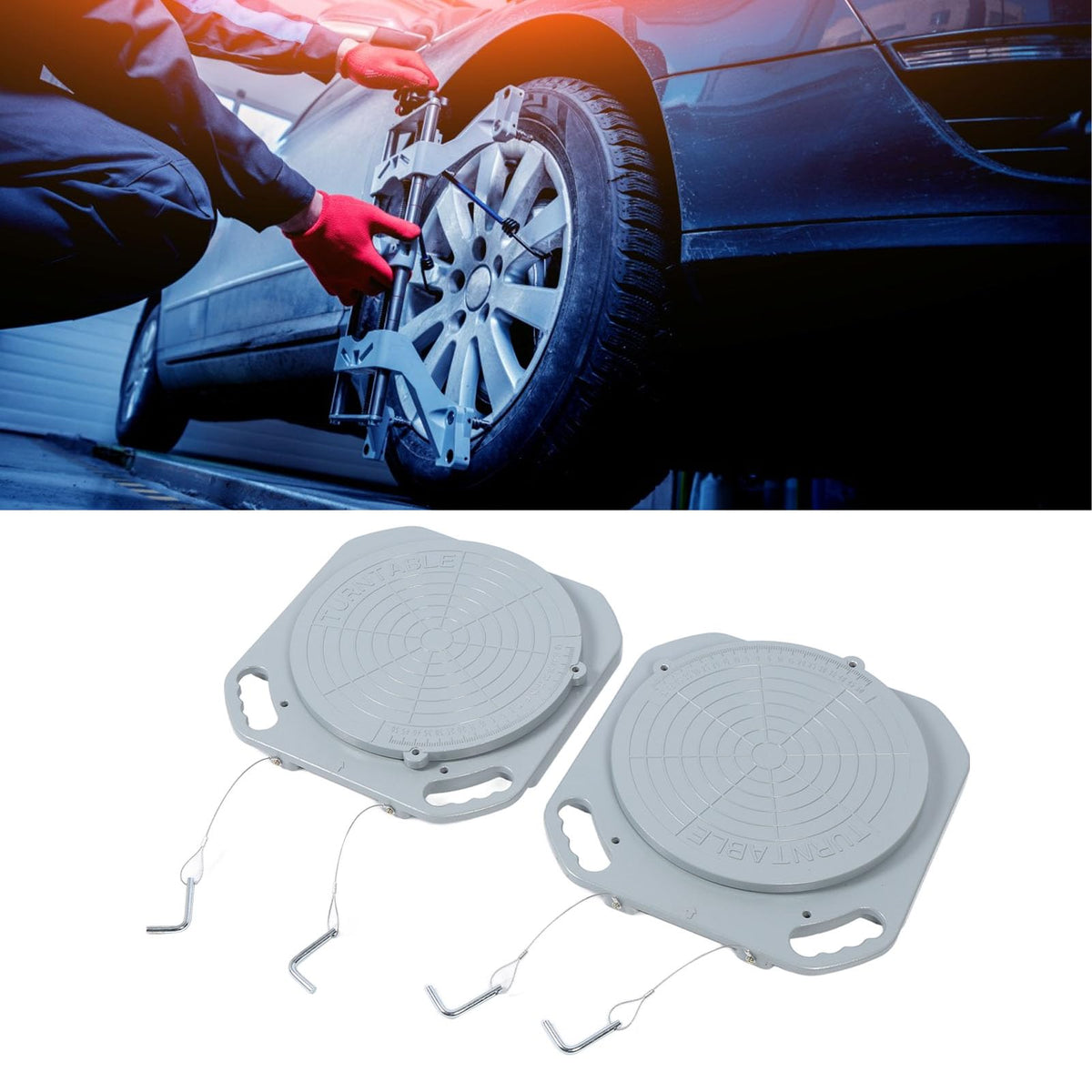 Wheel Alignment Turn Plate Mg Alloy Wheel Alignment Turntable 5 Ton Capacity 360 Degree Bearing 2.4in Slide for Cars Auto Repair Shops and DIY Users