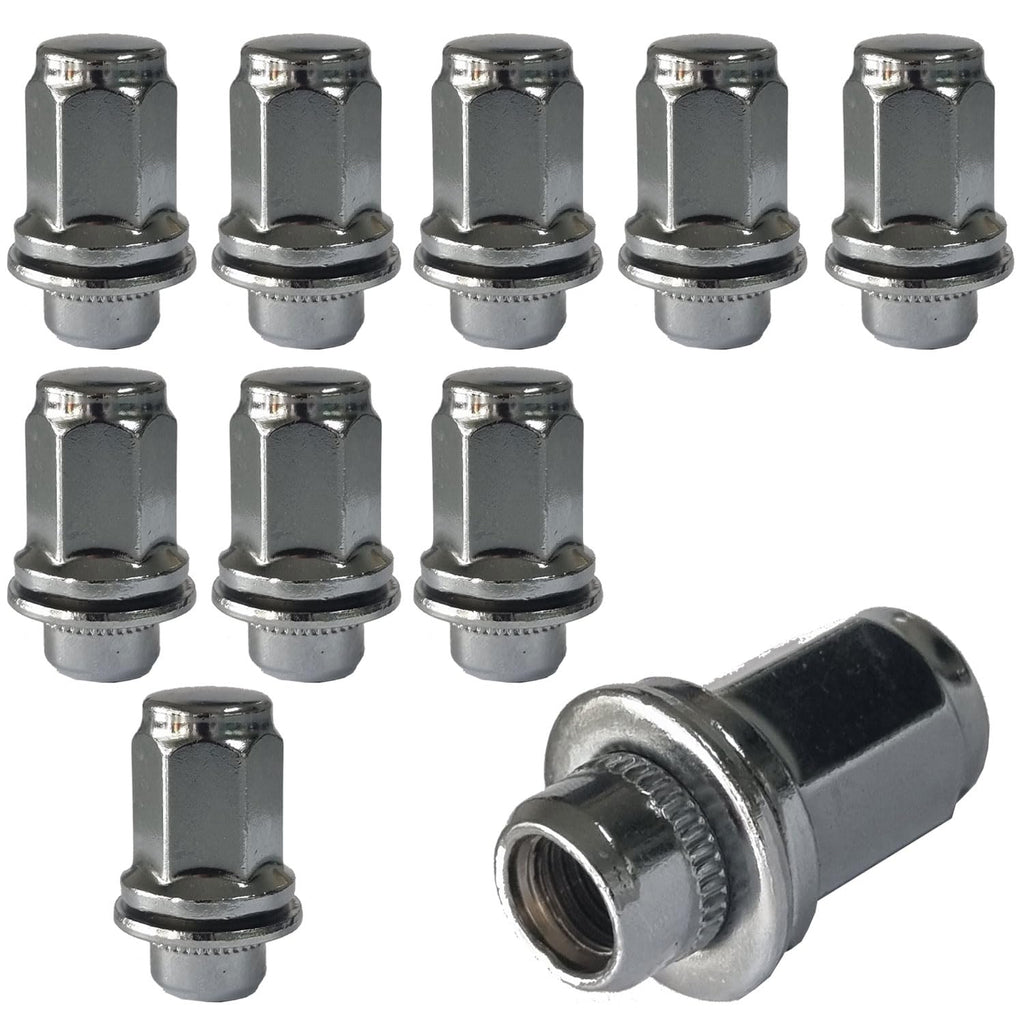 TRACER 10x Wheel Nuts M12 x 1.5 Flat Collar 47 mm | Spanner Width 21 mm Compatible with Lexus ES III GS I GS II GX I AWD GX II AWD is I LS