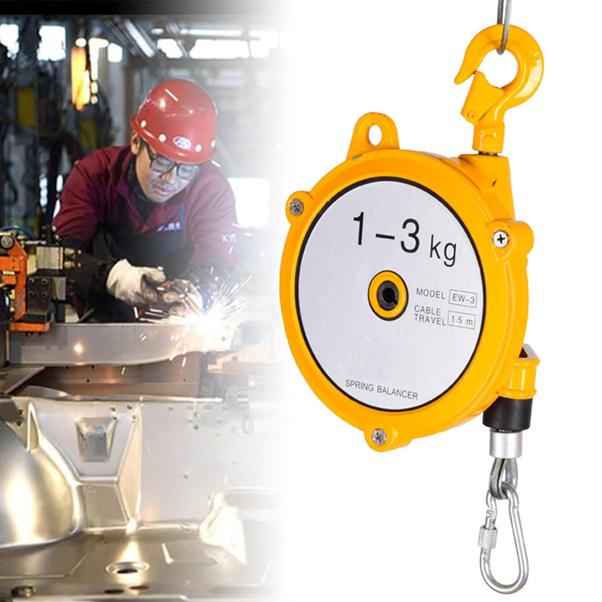 Spring Balancer, Multifunctional Load Balancer, Tool Fixture Holder with Fittings, Retractable Balancer, for Hang The Tool to Keep The Equipment Stable (Size : 1-3kg)