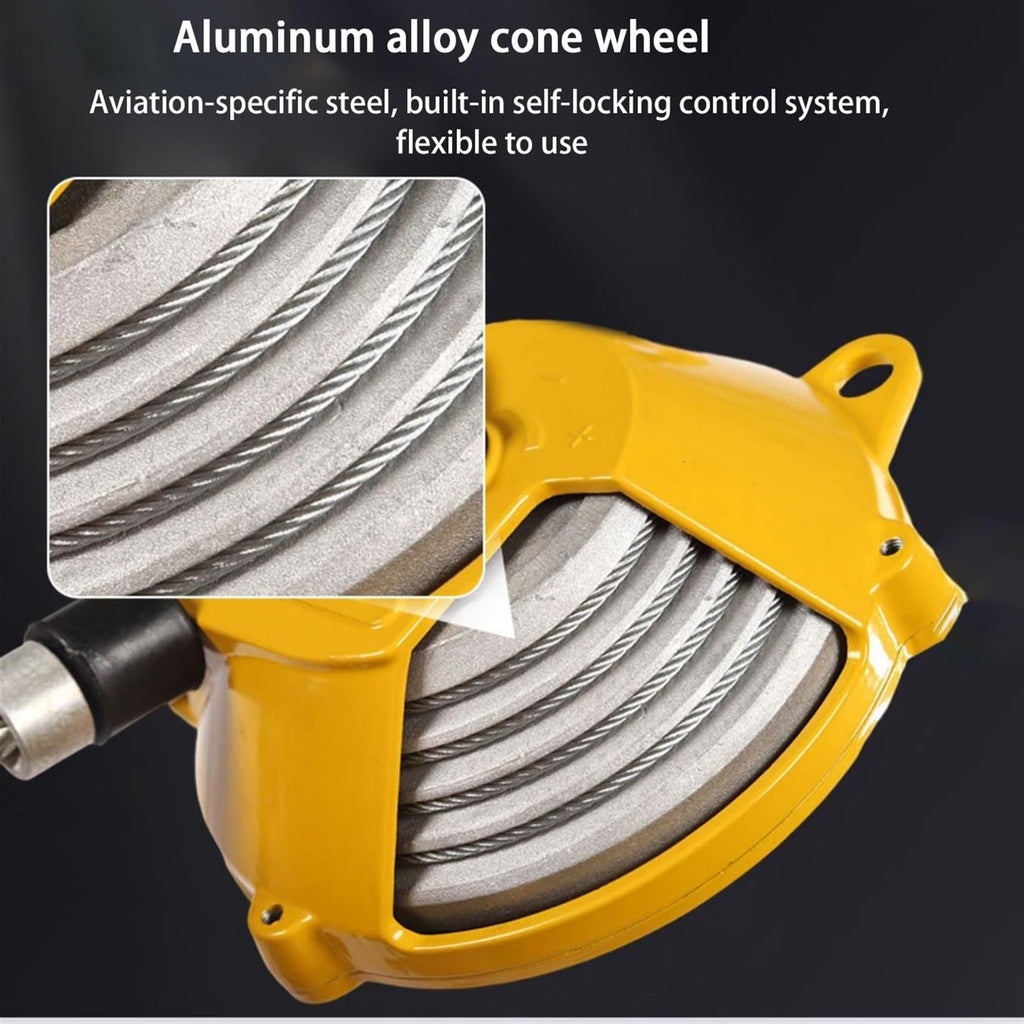 Spring Balancer, Iron Hanging Balancer,1.5m Length Tool Balancer with,Adjustable Balancer Retractor Hanging Holding,Equipment in Yellow(3-5 kg)