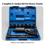 Truck Tire Wrench With 8 Socket Heads And Sturdy Crank Handle 1 65 Gear Ratio Lug Nut Remover Vanadium Steel Body Suitable For Heavy Vehicle Maintenance Workshop Use