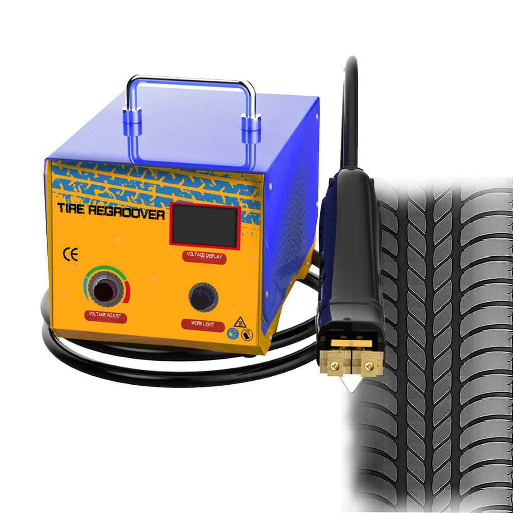 Industrial Grade 1000W Tire Grooving Machine - 10 U Blades + 10 V Blades, Adjustable Voltage, Overheat Protection, Tire Grooving Machine for Solid Tires/Car Tires/Truck Tires/ATV Tires
