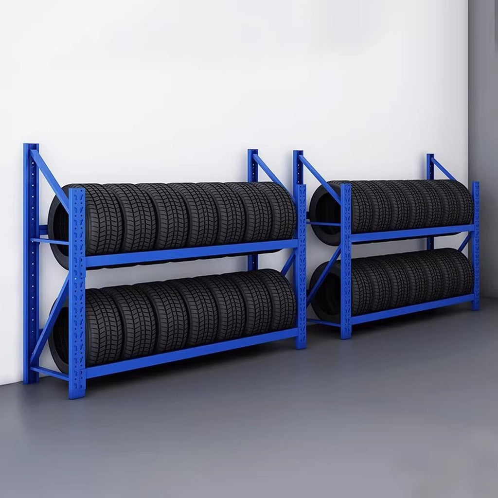 Heavy Duty Tire Storage Rack for Garage | 2000lbs Capacity | Adjustable Shelf Height | Tool-Free Assembly | 2-Tier Freestanding Tire Storage Rack(59.1"x19.7"x55.1")