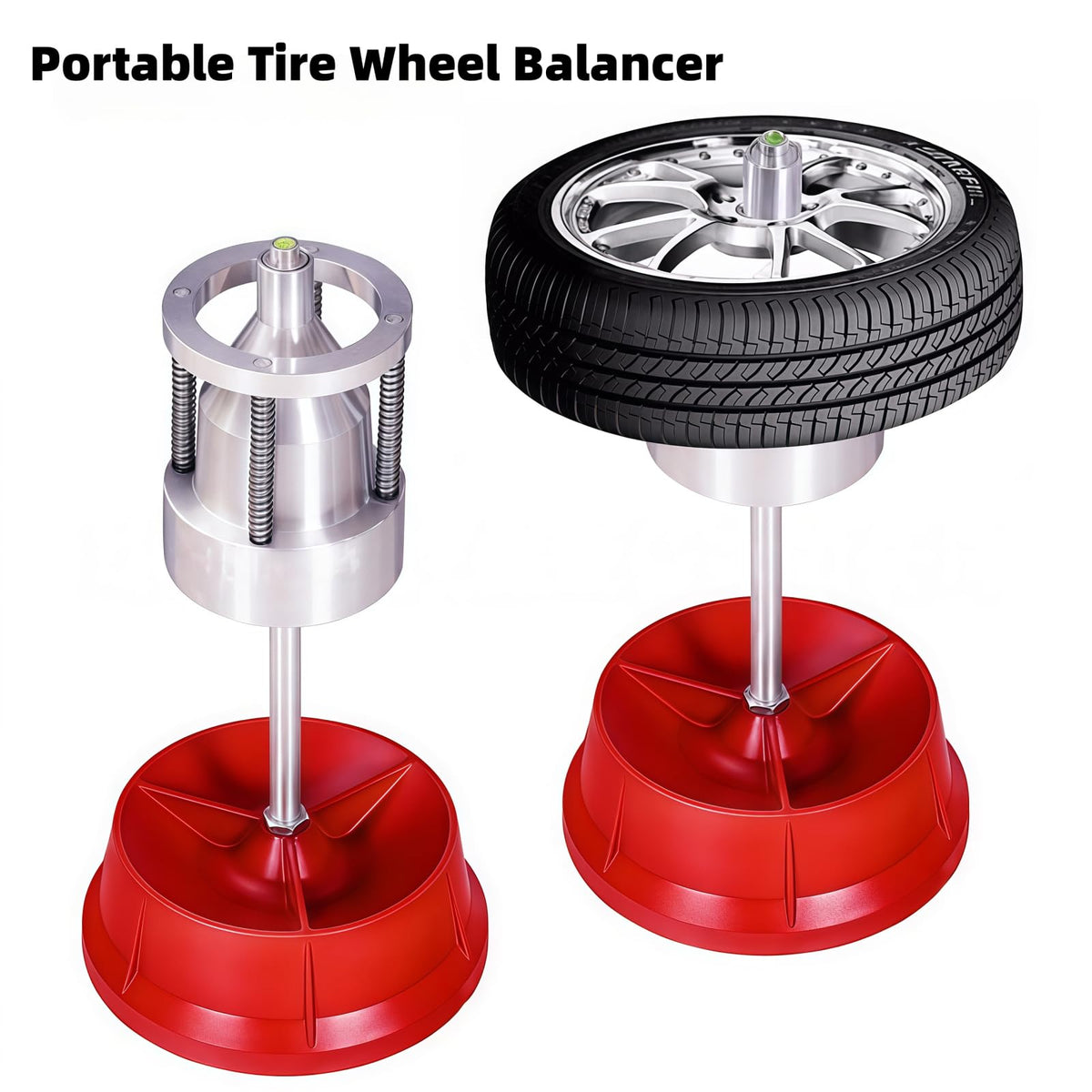 Portable Wheel Balancer for Cars and Light Trucks, Heavy Duty Hub Balancer with Bubble Level for Accurate Wheel Repair