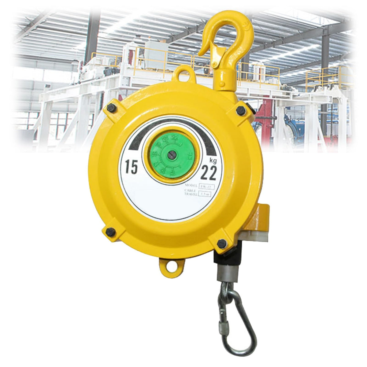 Heavy Duty Retractable Spring Balancer with Hook & Wire Rope for Tools