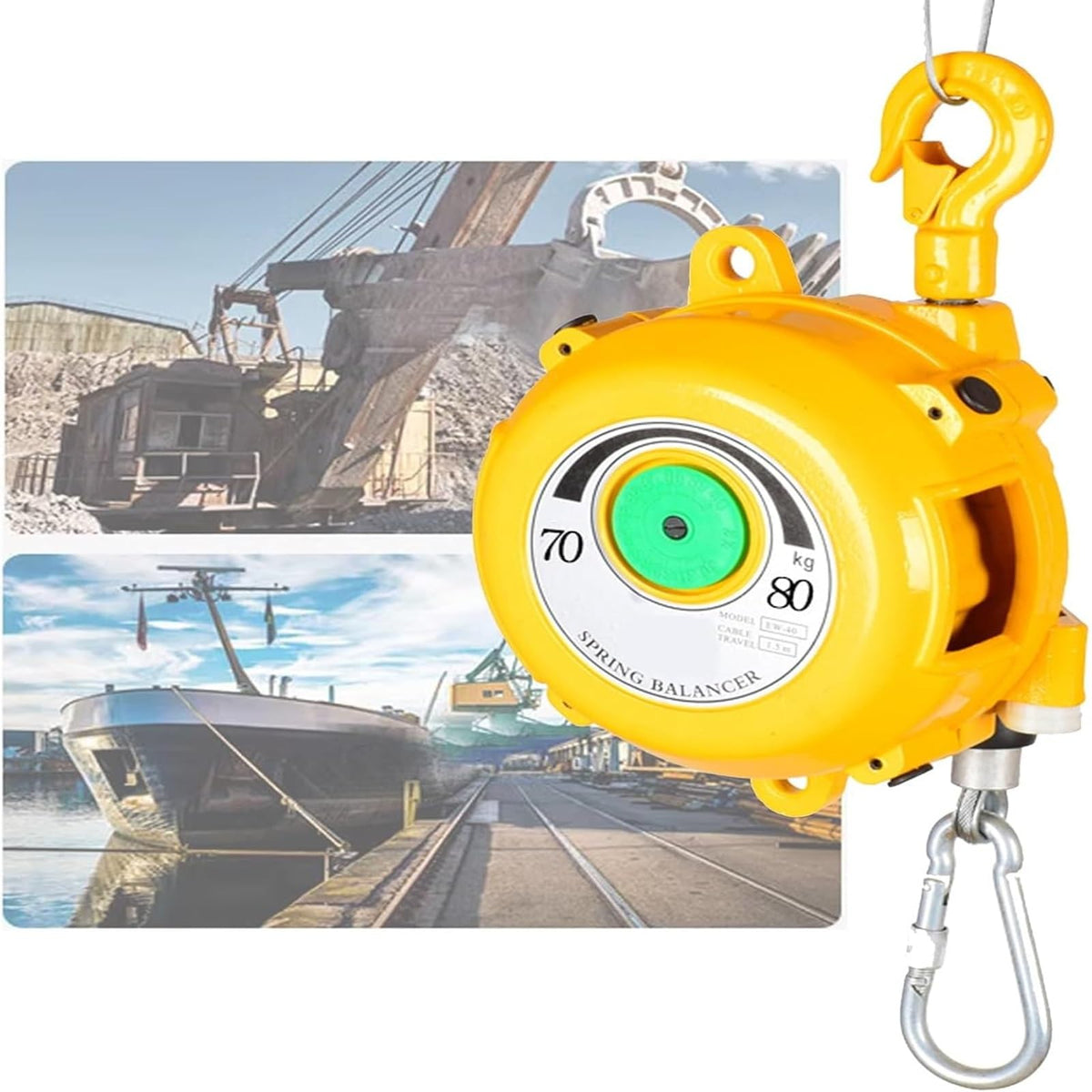 Spring Tool Balancer Retractable High Load Capacity Durable Balancer with Aluminum Bevel Gear – Ideal for Industrial Construction, Warehousing, and Maintenance Work(9kg)