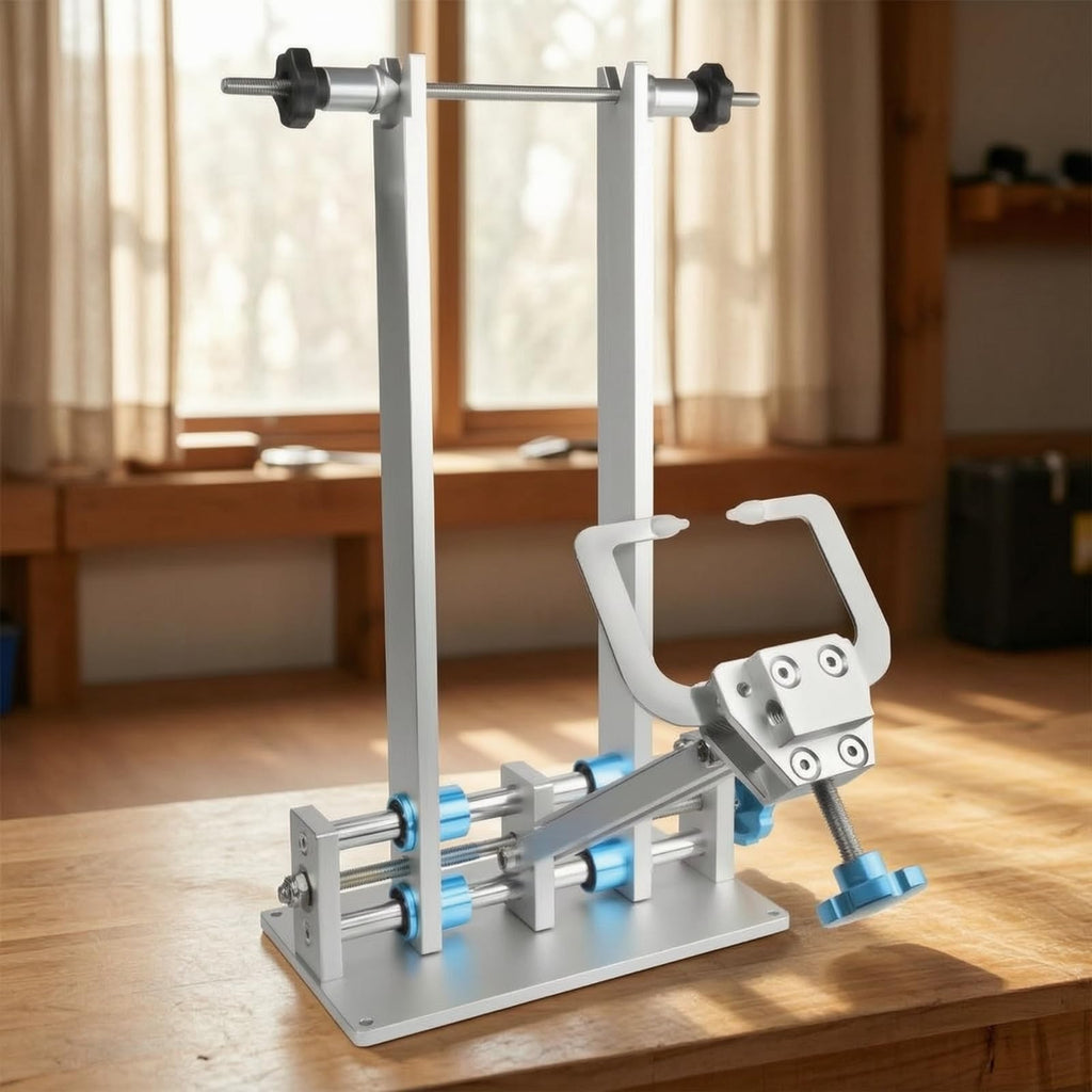 Yajuyi Wheel Truer Truing Rim Alignment Clamp Fixture Aluminum Alloy Steel Support Adjustable Fine Tuning Suitable for home workshops portable tool weekend repairs , Professional Version