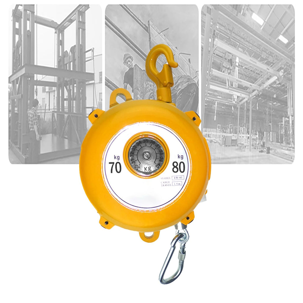Spring Pulley Balancer, Retractable Self-Locking Spring Balancer, with 1.5 M Cable and Hook, High Strength and Load-Bearing, for Factory and Workshop.(9-15kg)