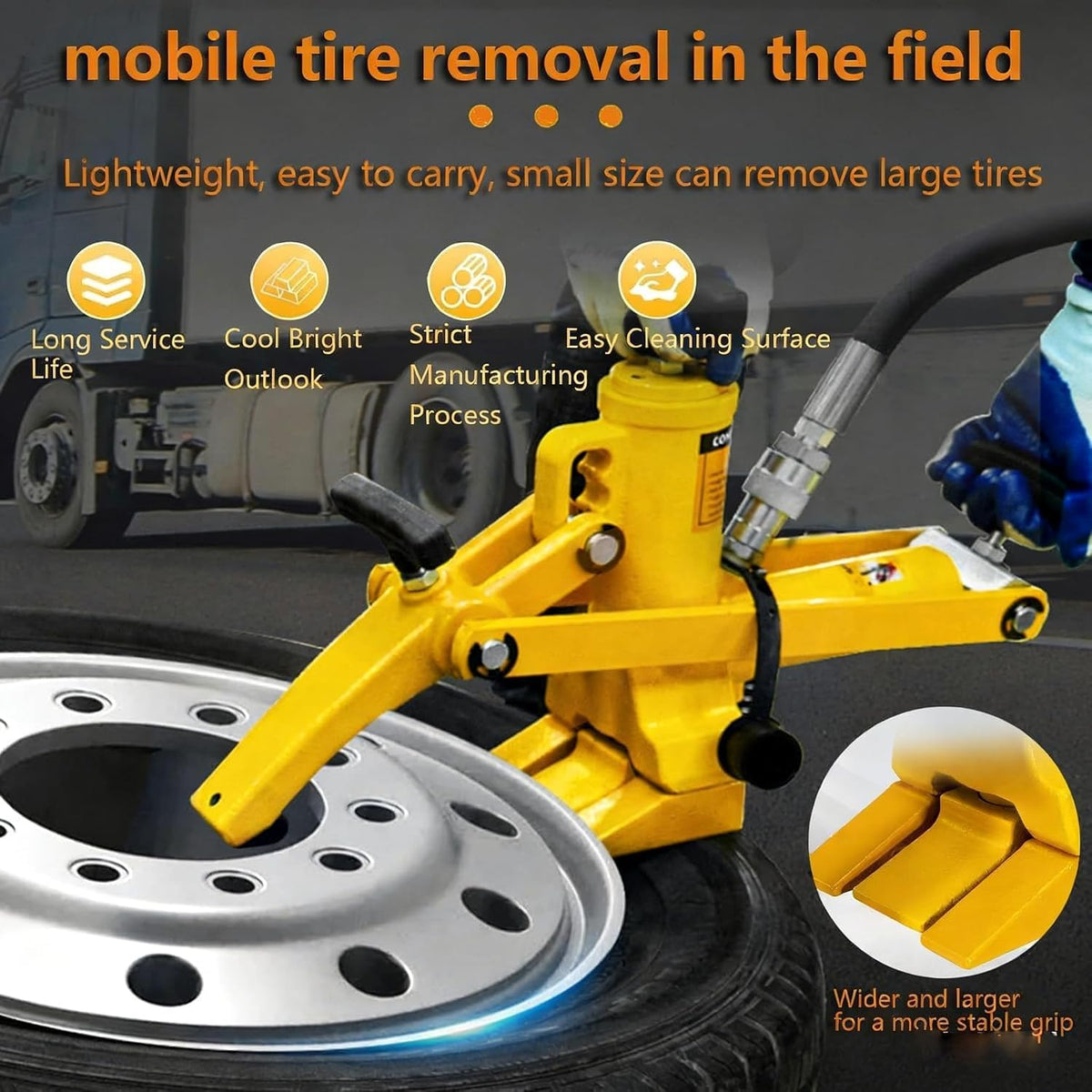 Hydraulic Bead Breaker Tool with Foot Pump and Air Hose for Truck and Tractor Tires,Pneumatic Bead Breaker Tool - Hydraulic Tire Changer with Foot Pump