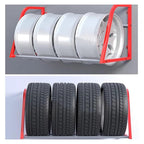 Tyre Rack Wall Mount Tire Storage Rack, Red Metal Tire Garage Multi-Tire Stand, for Home, Workshop, Apartment, Car Shop