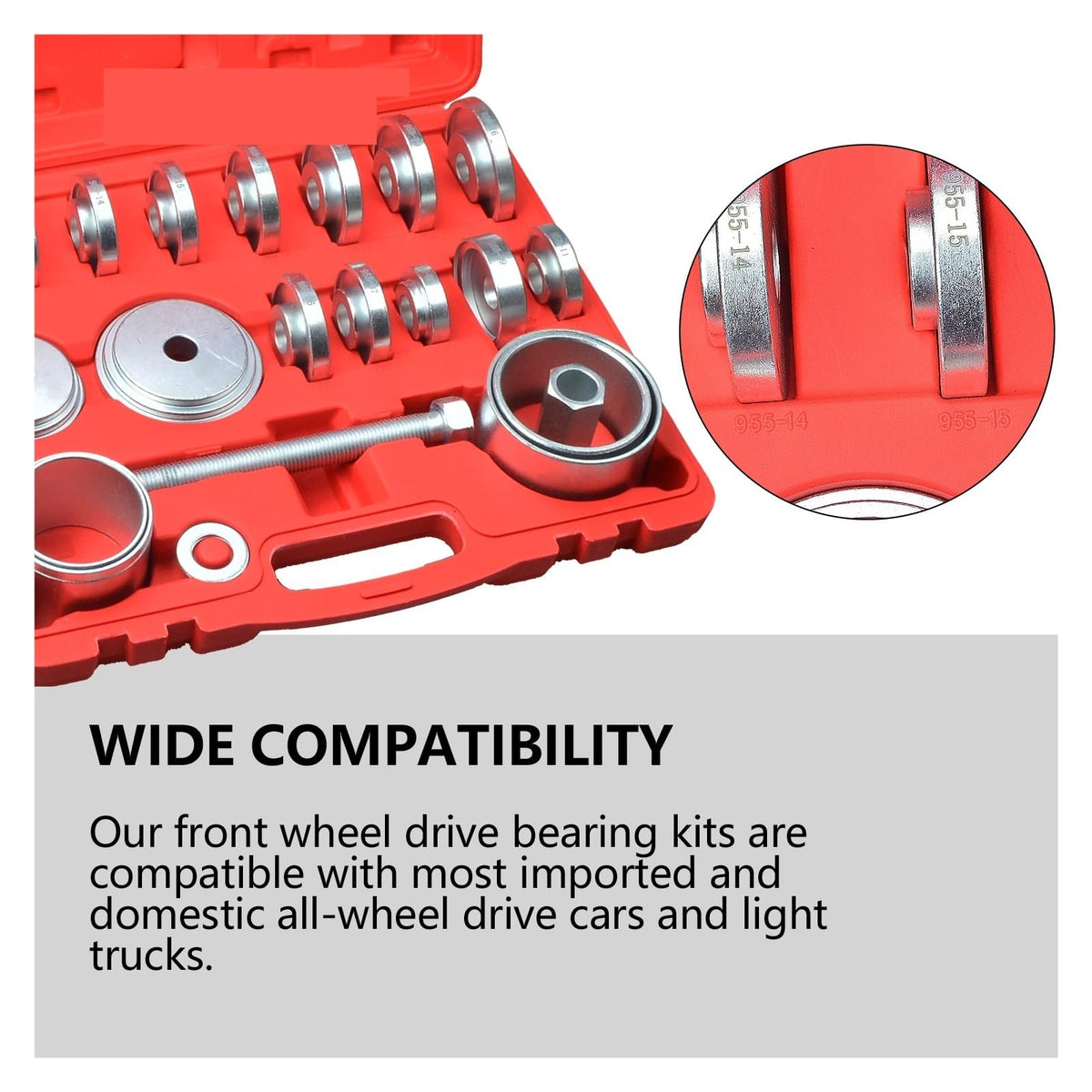 Front Wheel Drive Bearing Removal Adapter Puller Pulley Tool Kit
